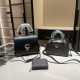 Black Brown Letters Patchwork Zipper Contrast Bags