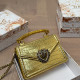 Gold Casual Solid Color Metal Accessories Trim Texture Bags