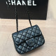 Black Daily Solid Color Patchwork Chains Texture Bags