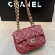 Burgundy Casual Solid Color Patchwork Chains Texture Bags