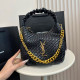 Black Casual Letters Patchwork Chains Weave Bags