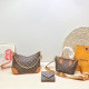 Brown Casual Letters Patchwork Zipper Bags