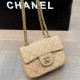Light Yellow Casual Solid Color Patchwork Chains Texture Bags