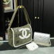 Green Casual Letters Patchwork Patch Adjustable Bags