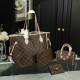 Brown Daily Letters Patchwork Zipper Contrast Bags