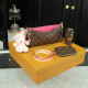 Pink Brown Casual Letters Patchwork Zipper Contrast Bags