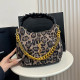 Leopard Print Casual Leopard Patchwork Metal Accessories Trim Zipper Bags