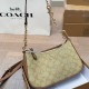 Apricot Brown Street Letters Patchwork Zipper Contrast Bags