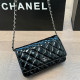 Black Street Solid Color Patchwork Chains Texture Bags