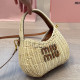 Brown Vacation Letters Patchwork Weave Bags