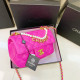 Rose Red Celebrities Solid Color Patchwork Pearls Decor Bags