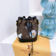 Black Casual Graffiti Print Draw String Bags