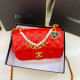 Red Celebrities Solid Color Patchwork Pearls Decor Bags