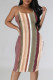 Stripe Sexy Letter Print Stripe Contrast Printed Dresses