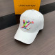 White Street Flowers Letters Embroidered Hat