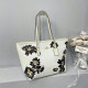 White Street Flowers Letters Patchwork Zipper Contrast Bags