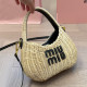 Black Vacation Letters Patchwork Weave Bags