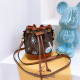 Brown Casual Graffiti Print Draw String Bags
