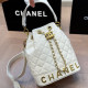White Casual Letters Draw String Metal Accessories Trim Bags