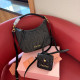 Black Casual Solid Color Patchwork Zipper Texture Bags