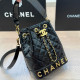 Black Casual Letters Draw String Metal Accessories Trim Bags