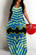 Stripe Sexy Skull Head Striped Print Pocket Contrast O Neck Printed Dresses