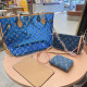 Blue Vacation Letters See-Through Zipper Bags
