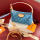 Dark Blue Street Letters Distressed Zipper Bags