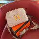 Light Color Casual Letters Embroidered Zipper Contrast Bags