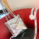 Silver Casual Letters Draw String Sequined Bags