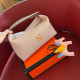 Light Coffee Daily Letters Embroidered Zipper Bags