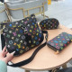 Black Daily Letters Gradient Zipper Contrast Bags
