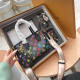 Black Casual Letters Gradient Zipper Contrast Bags