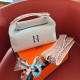 Blue Daily Letters Embroidered Zipper Bags
