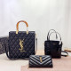 Black Casual Letters Metal Accessories Trim Zipper Texture Bags