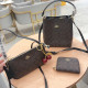 Brown Casual Letters Patchwork Zipper Contrast Bags