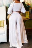 Black Sexy Casual Solid Color Belted V Neck Half Sleeve Two Pieces