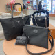 Black Street Solid Color Patchwork Zipper Adjustable Bags