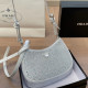 White Celebrities Solid Color Patchwork Zipper Rhinestone Decor Bags