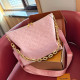 Pink Casual Letters Chains Zipper Embossed Bags