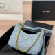 Blue Street Solid Color Patchwork Chains Zipper Bags