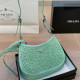 Green Celebrities Solid Color Patchwork Zipper Rhinestone Decor Bags