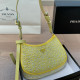 Yellow Celebrities Solid Color Patchwork Zipper Rhinestone Decor Bags
