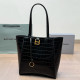 Black Casual Solid Color Patchwork Texture Bags