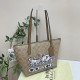 Khaki Street Graffiti Print Letters Zipper Bags