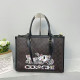 Black Street Graffiti Print Letters Patchwork Zipper Contrast Bags