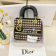 Blue Black Celebrities Plaid Letters Patchwork Contrast Bags