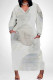 Grey Casual Floral Print Pocket Contrast V Neck Printed Plus Size Dresses