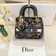 Black Celebrities Flowers Letters Patchwork Contrast Bags