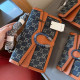 The cowboy blue Casual Letters Distressed Patchwork Bags